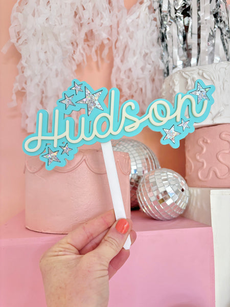 MINT SHINING STAR CUSTOM - Cake Topper