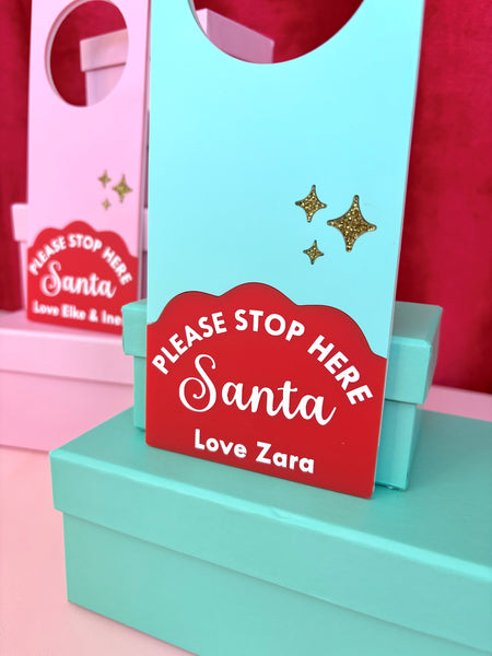 Mint custom Santa door sign