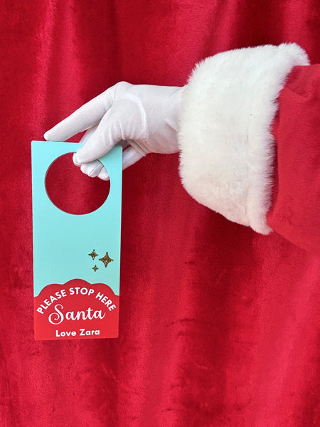 Mint custom Santa door sign