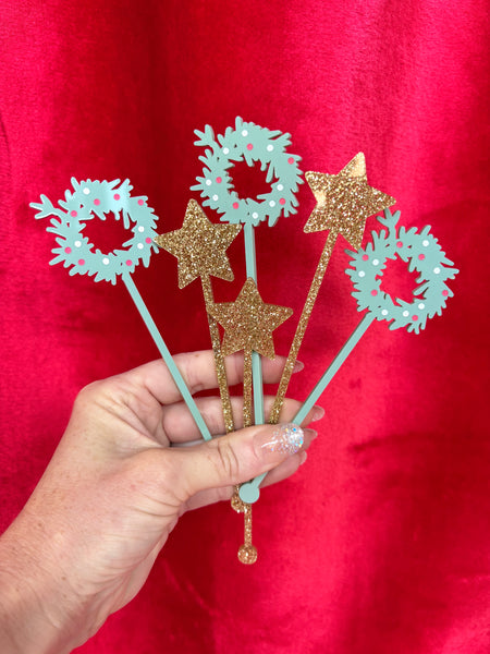 WREATH + STAR - Acrylic Swizzle Sticks