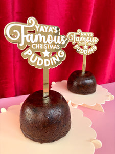 FAMOUS PUDDING - Gold Mirror Dessert Decor - CUSTOM