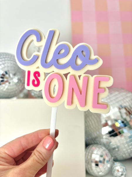 FLOSS MARSHMALLOW NAME & AGE- Cake Topper