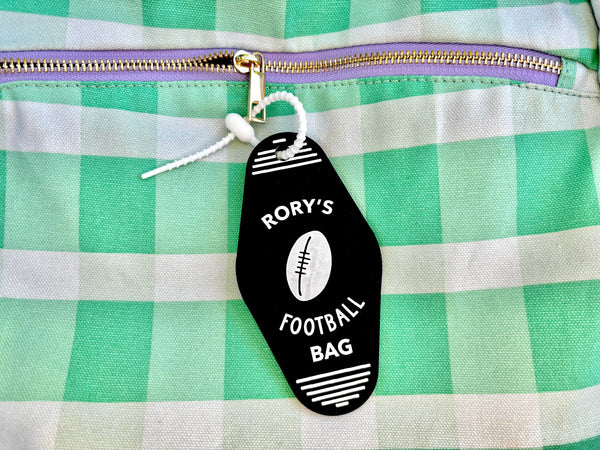 FOOTBALL CUSTOM BAG TAG (sold separately)