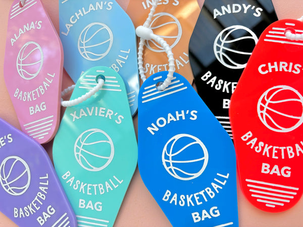 BASKETBALL CUSTOM BAG TAG (sold separately)