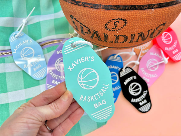 BASKETBALL CUSTOM BAG TAG (sold separately)