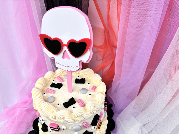 HEART SUNNIES SKULL - Cake Topper