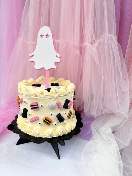 PINK STAR EYED GHOST - Cake Topper