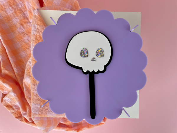 CUTE SPARKLE SKULL - Cake Topper