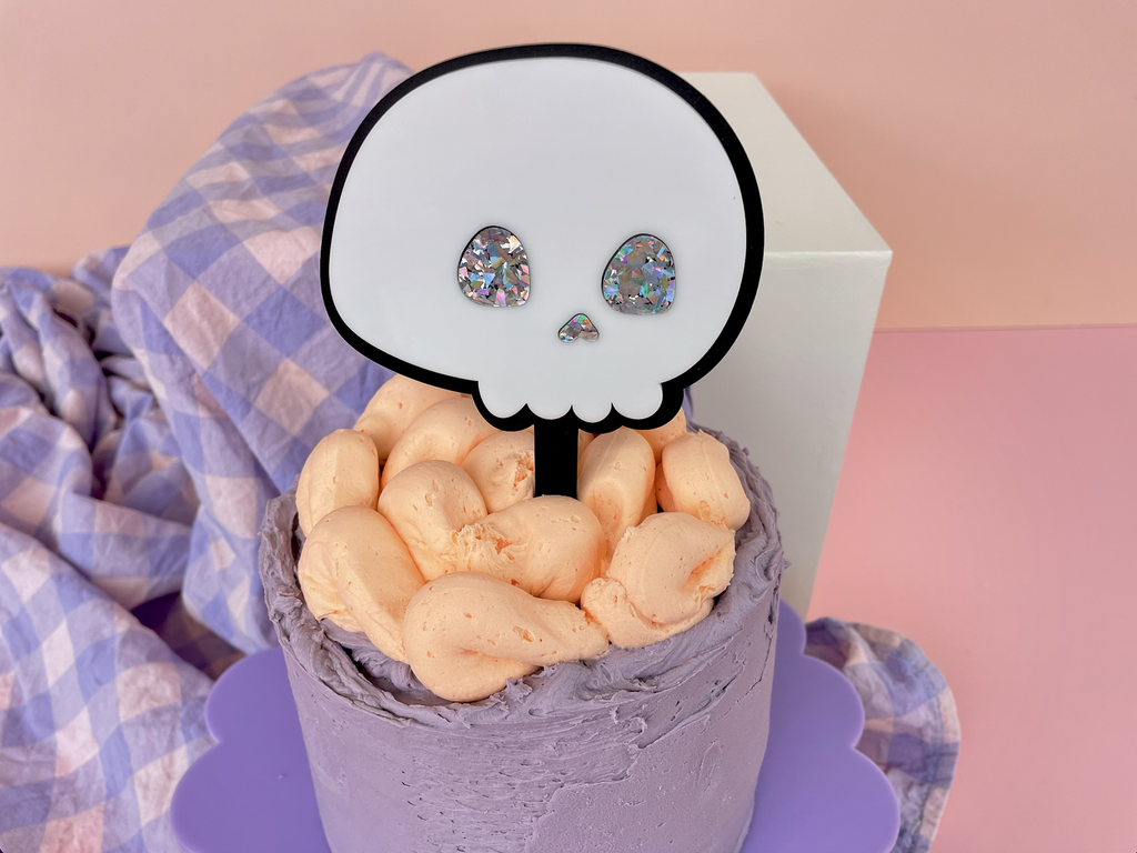 White Sugar Skull Edible Cake Topper Image – A Birthday Place