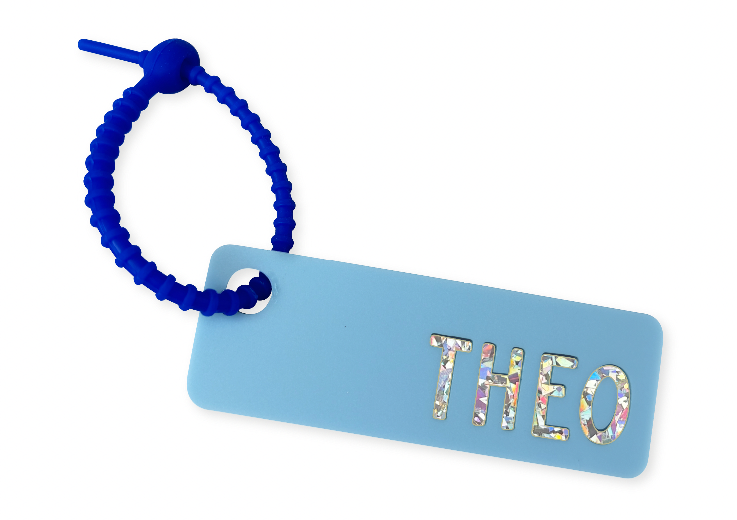 DUSTY BLUE FLEXI NAME CHARM