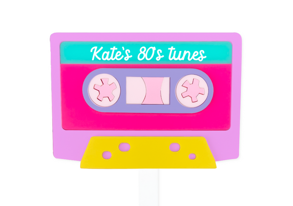 BRIGHT RETRO MIX TAPE - Cake Topper