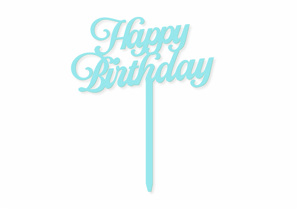 MINT SCRIPT HAPPY BIRTHDAY - Cake Topper