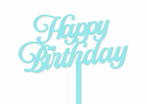 MINT SCRIPT HAPPY BIRTHDAY - Cake Topper