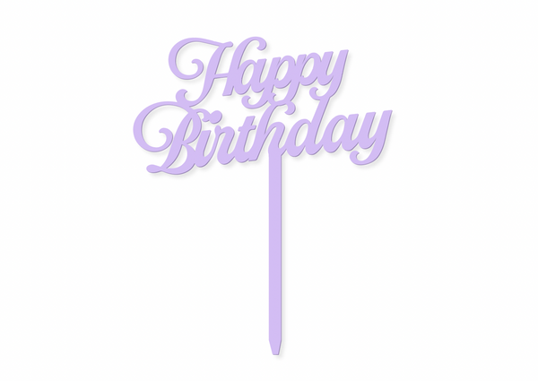 LILAC SCRIPT HAPPY BIRTHDAY - Cake Topper