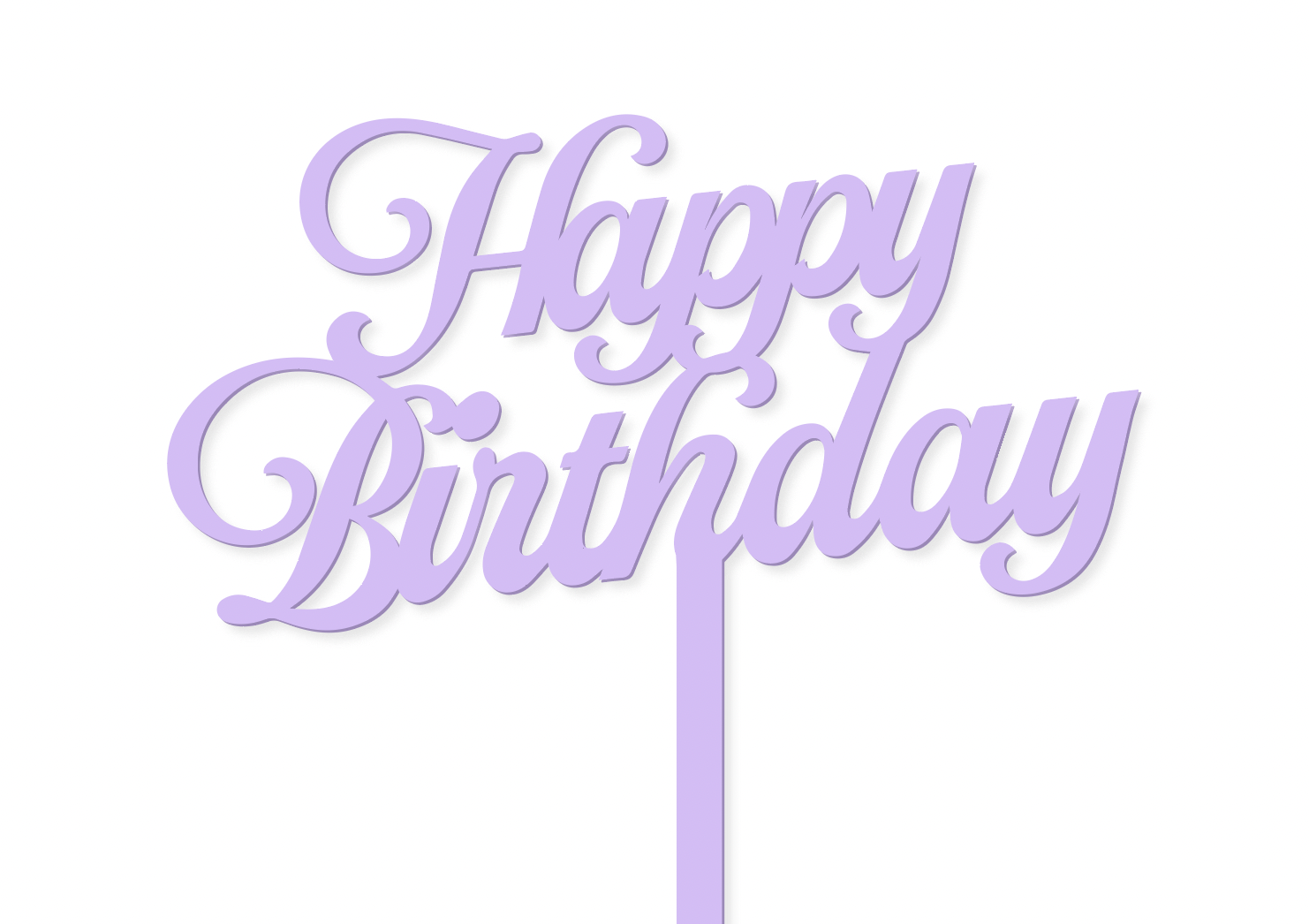 LILAC SCRIPT HAPPY BIRTHDAY - Cake Topper