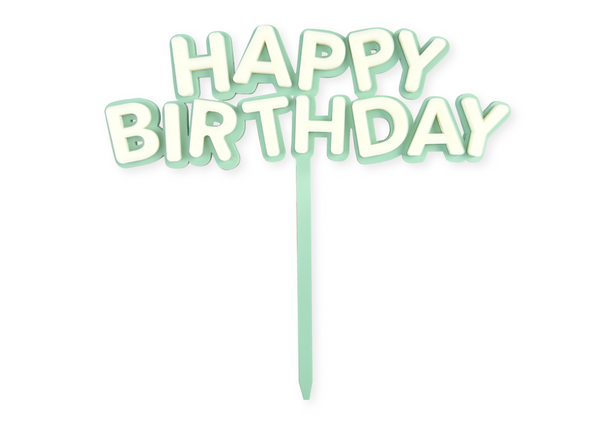 SAGE WONKY HAPPY BIRTHDAY - Cake Topper