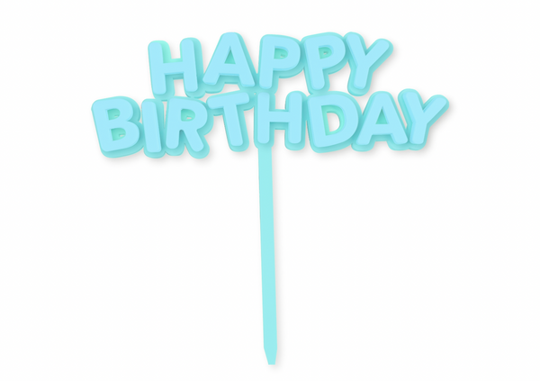 MINTY WONKY HAPPY BIRTHDAY - Cake Topper