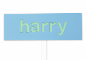 DUSTY BLUE CUSTOM NAME PLAQUE - Cake Topper (with removable stake)