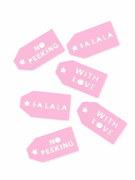 ACRYLIC GIFT TAG SET - Pink