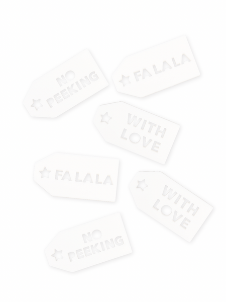 ACRYLIC GIFT TAG SET - WHITE