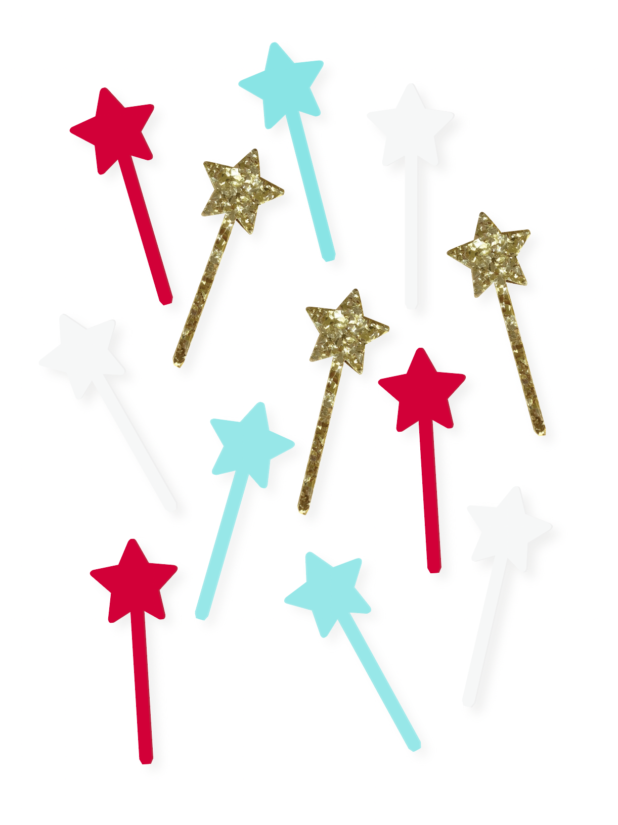 MINT FESTIVE STAR - Cupcake decoration set