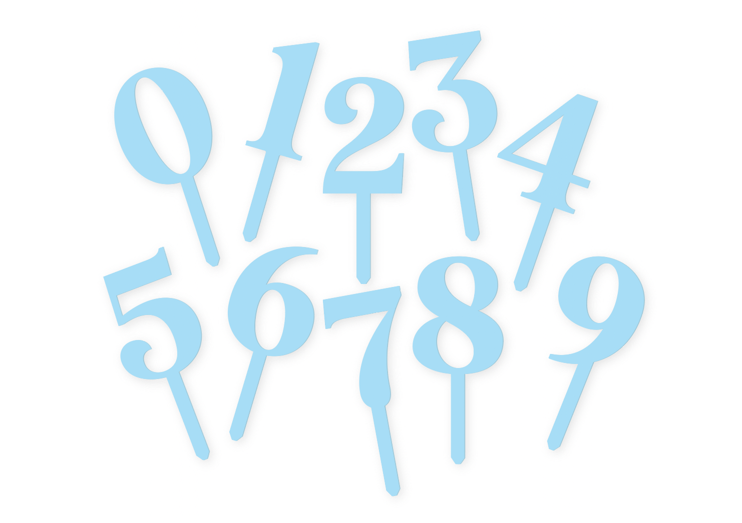 PASTEL BLUE LARGE CLASSIC NUMBER - Dessert Topper