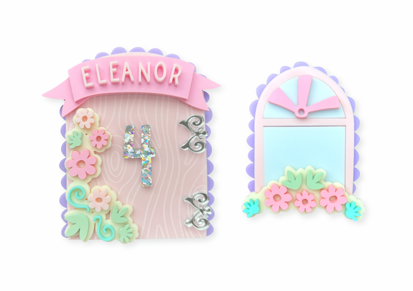 CUTE CUSTOM NAME DOOR + WINDOW - Dessert Charms Set