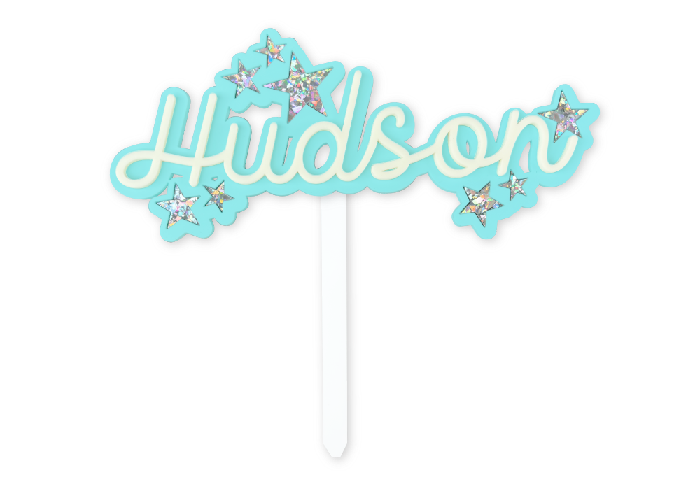 MINT SHINING STAR CUSTOM - Cake Topper