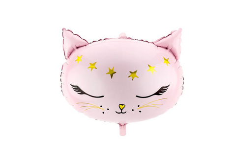 CUTE CAT FACE PINK | SHAPED FOIL BALLOON